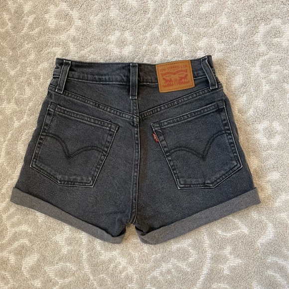 Levi's Pants - Levi’s black gray denim jean shorts 24 cuff high rise jeans